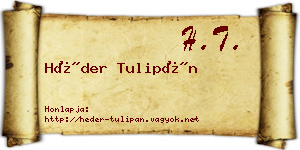 Héder Tulipán névjegykártya